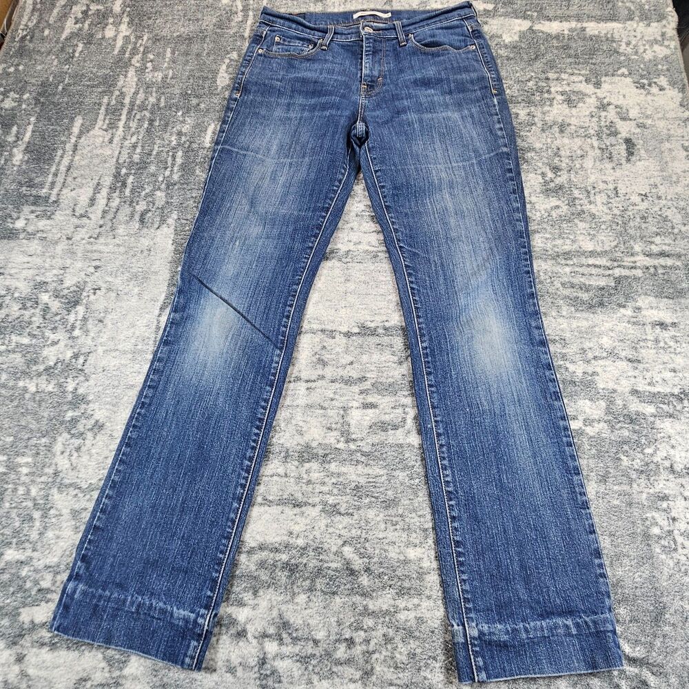 Levis 505 Straight Leg Jeans Womens  6L Blue Medium Wash Mid Rise Stretch Denim